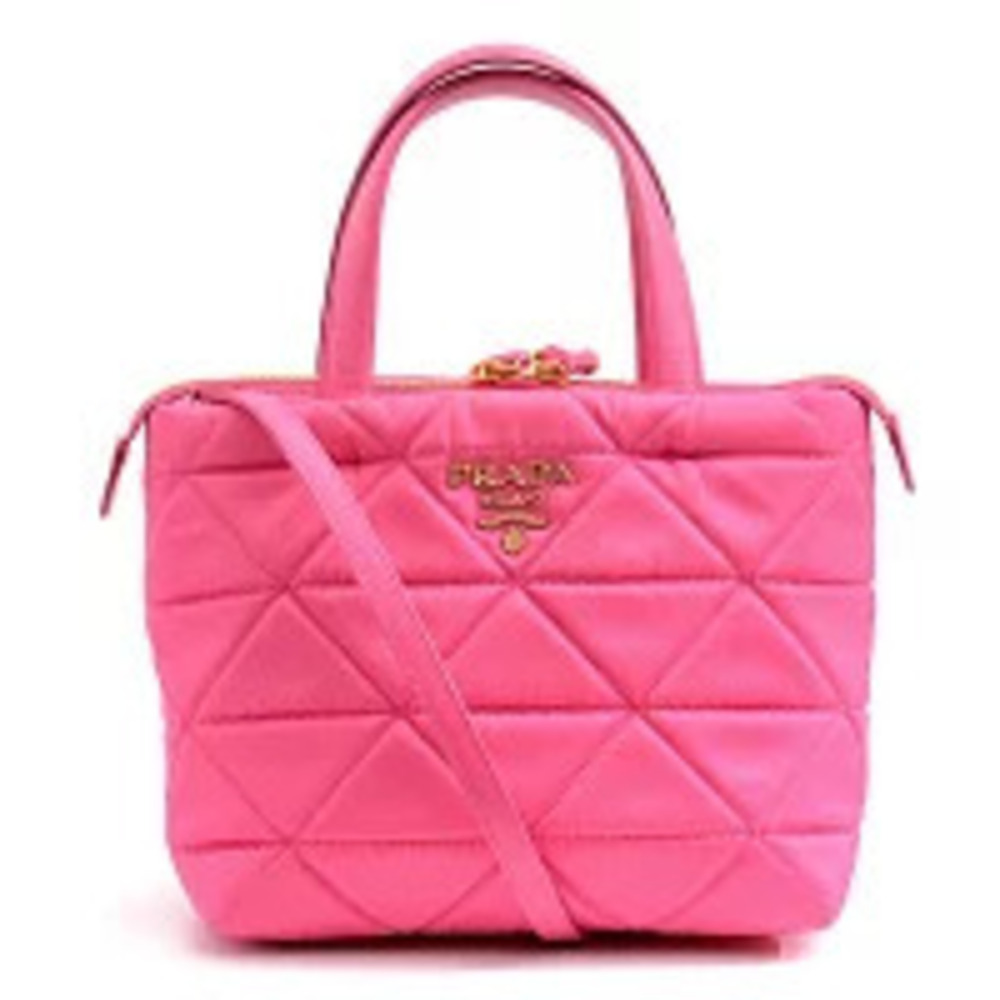 Prada Padded Quilted Shoulder Bag Pink